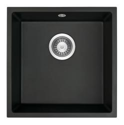 GraniteMy Universele granieten zwarte spoelbak 40x40 cm črna vgradna, podvgradna in nadvgradna z inox čepom 1208958318