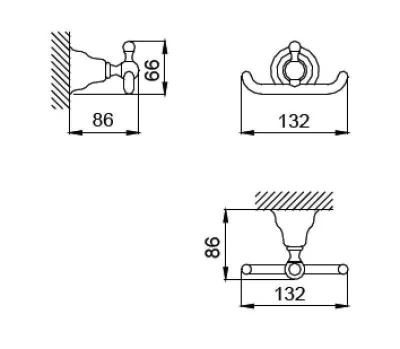 Huber Croisette Klasični Kavelj za Brisače Bron 4010.01H.BA