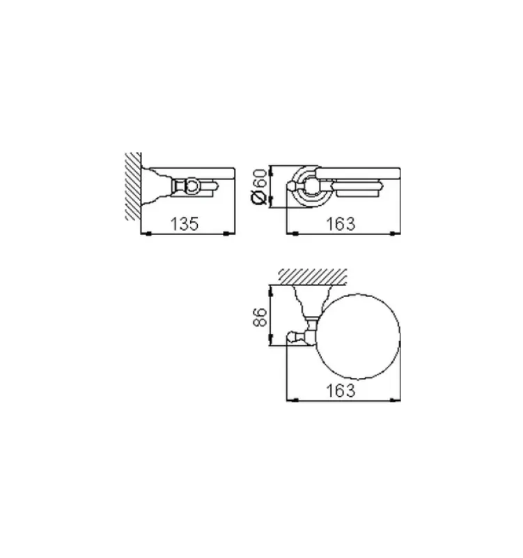 Huber Croisette Klasični Držalo za Milo Bron-Keramika 4022.01H.BA
