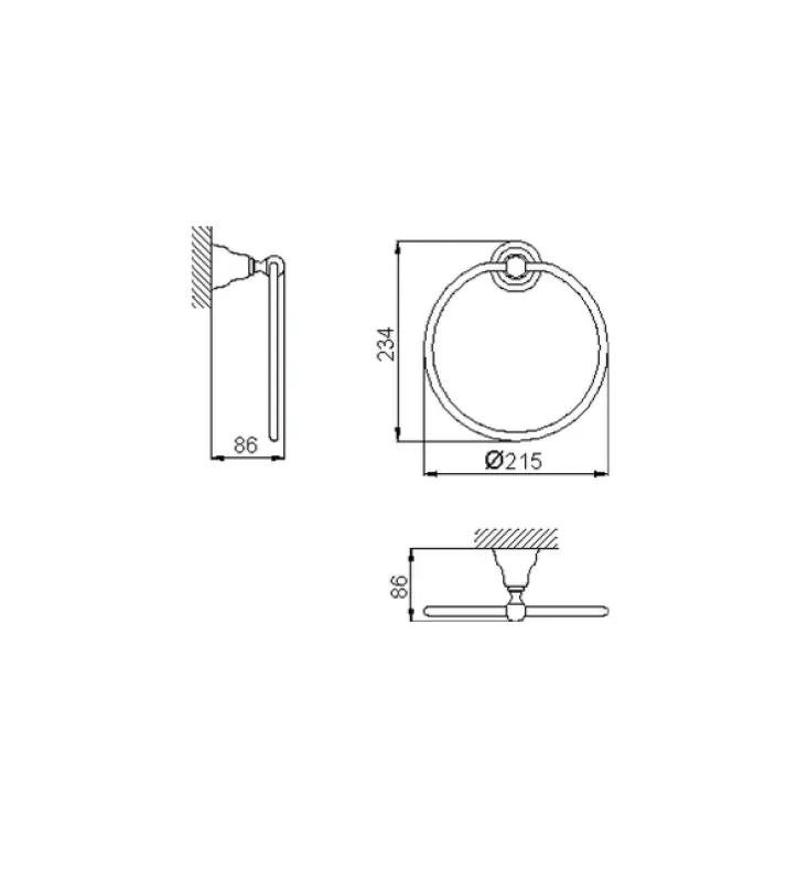 Huber Croisette Klasični Obroč za Brisače Nerjaveče Jeklo 4018.01H.AC