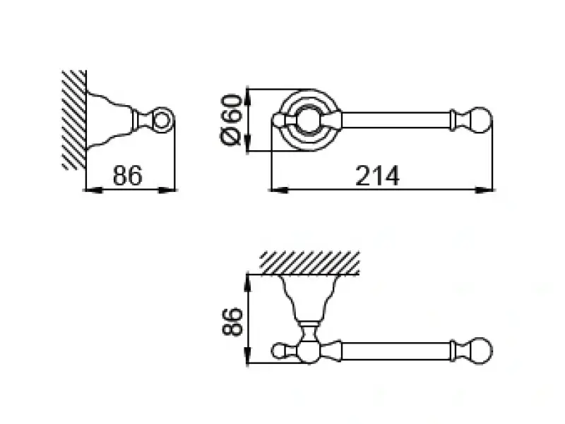 Huber Croisette Klasično držalo za toaletni papir iz nerjavečega jekla 4034.01H.AC