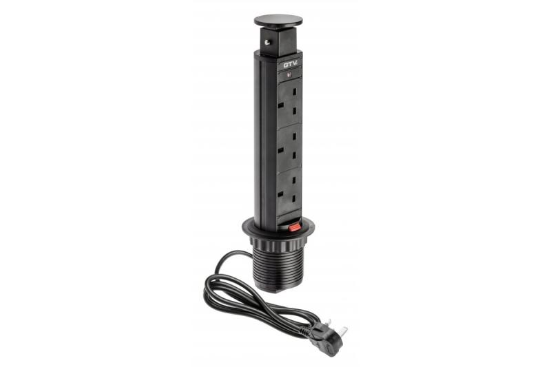 Podaljšek za namestitev na mizo 60 mm, 3x vtičnica UK (črna) ENGLISH VERSION 1208958626