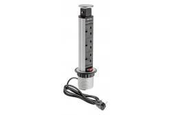 Podaljšek za namestitev na namizje 60 mm, 3x vtičnica UK (srebrna) ENGLISH VERSION 1208958627