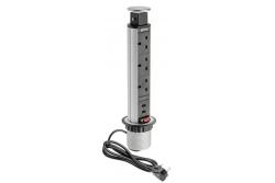 Namizni podaljšek kabla 60 mm, 3x vtičnica UK, 2xUSB 2,1A 5V (srebrna) ENGLISH VERSION 1208958629