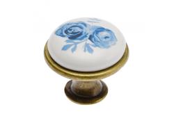 Porcelanasti gumb 728-J4 starinsko medenina A-Blue Rose 1208959149