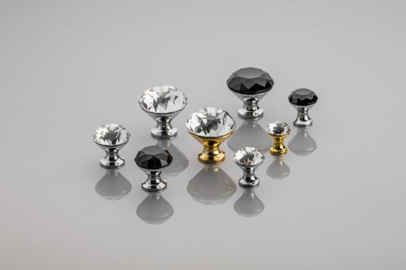 Gumb Zamak Crystal Palace B 25mm krom + CRYSTAL 1208959270