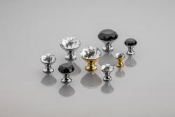 Gumb Zamak Crystal Palace B 30mm krom + ČRNI KRISTAL 1208959274