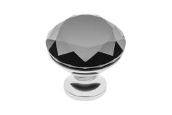 Zamak gumb Crystal Palace B 40mm krom + ČRNI KRISTAL 1208959276