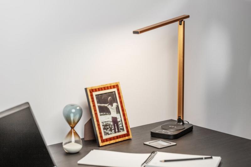 Decor Bureau lamp Bressi 8W 450lm AC220-240V 3-CCT Brezžično Polnjenje USB PF>0.5 RA>80 Črna/Zlata 1208962479
