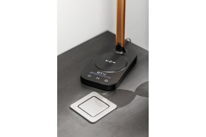 Decor Bureau lamp Bressi 8W 450lm AC220-240V 3-CCT Brezžično Polnjenje USB PF>0.5 RA>80 Črna/Zlata 1208962479