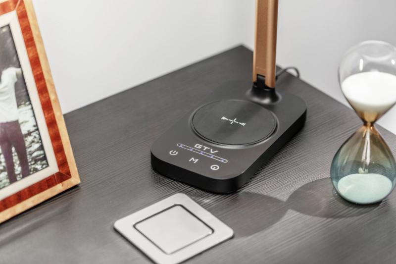 Decor Bureau lamp Bressi 8W 450lm AC220-240V 3-CCT Brezžično Polnjenje USB PF>0.5 RA>80 Črna/Zlata 1208962479