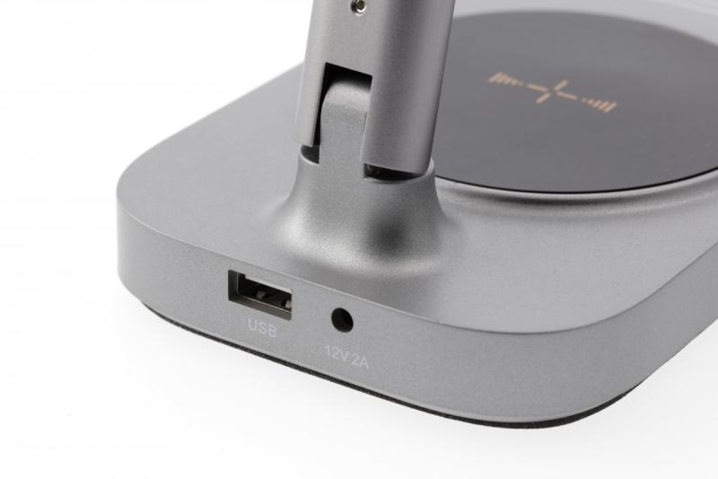 Okrasna pisarniška svetilka Bressi 8W 450lm AC220-240V 3-CCT Brezžično Polnjenje USB PF>0 5 RA>80 Siva 1208962480