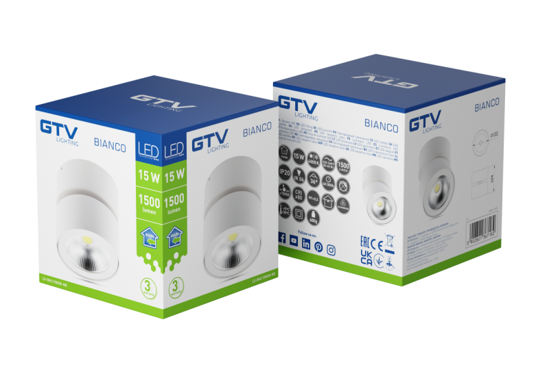 Decor Armatura LED BELA 15W 1500lm AC220-240V 50/60 Hz PF> 0.5 Ra≥80 IP20 IK06.36 ° 4000K okrogla bela. 1208962667