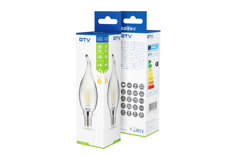 Dekorativna LED luč, FILAMENT, C35L, 27006, E14, 4W, 240lm, AC220-240V/ 50-60Hz, RA>80, 360° 1208962696