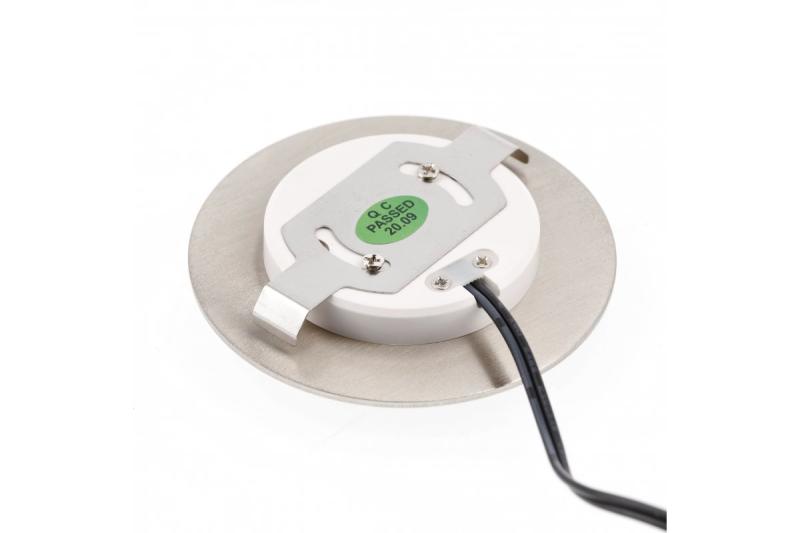 Decor LED stopniščna svetilka ESCADA OB DC12V okrogla mat steklena senčnica 0,8W 70lm 4000K inox kabel 150cm