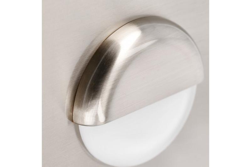 Decor LED stopniščna svetilka ESCADA OB DC12V okrogla mat steklena senčnica 0,8W 70lm 4000K inox kabel 150cm