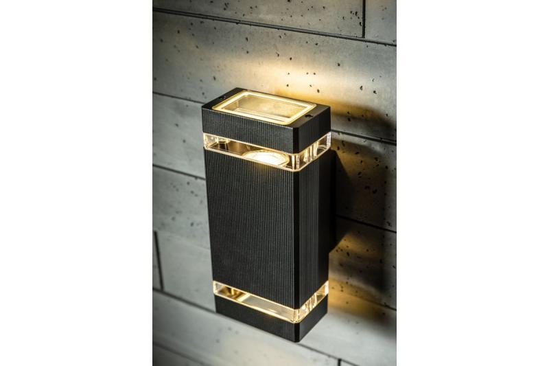 Svetilka za stensko montažo z dvosmerno osvetlitvijo NESSA GU10 MAX.2x50W IP54 AC220-240V 50/60Hz črna. 1208963007