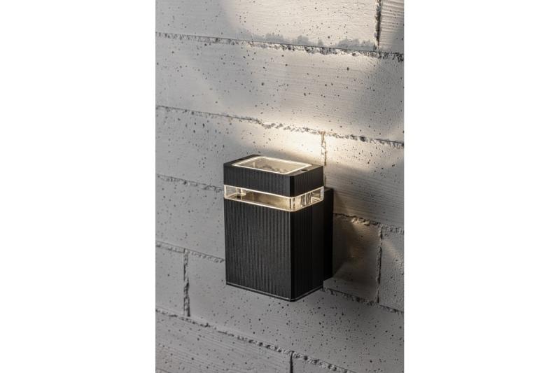 Decorativna stenska svetilka enosmerna NESSA GU10 MAX. 50W IP54 AC220-240V 50/60Hz črna. 1208963009