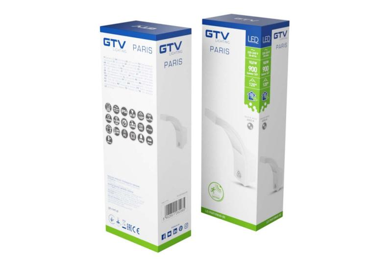 LED svetilka PARIS z gibalskim senzorjem 10W 900lm IP54 AC220-240V 50/60Hz 140° 9m 4000K bela. 1208963095