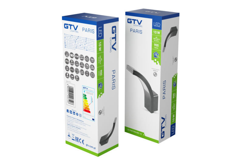 Decor PARIS LED-svetilka 10W 900lm IP54 AC220-240V 50/60Hz 140° 4000K siva 1208963098