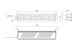 TEKSAS LED Highbay svetilka, 100W, 12000lm, AC100-240V, 50/60Hz, IP 65, kot žarka 60o, 4000K, siva 1208963207