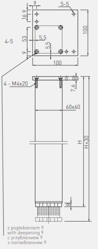 Kvadratna 60mm aluminijasta miza noga 71cm visoka + 3cm nastavljiva po višini 1208963491