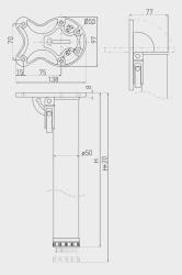 Zložljiva noga za mizo, bela, višina 87 cm, premer 50 mm, nastavljiva za 2 cm 1208963578