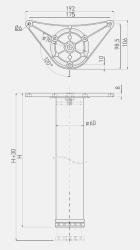 Krogla za mizo iz kroma, visoka 110cm, nastavljiva 3cm, z nogami premera 6cm1208963590