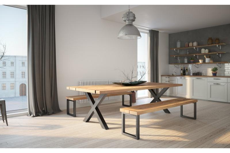 Okvir nog GTV INDUSTRIA, križ, V=710 mm, Š=820 mm, profil 80 x 20, jeklo, črno 1208963603