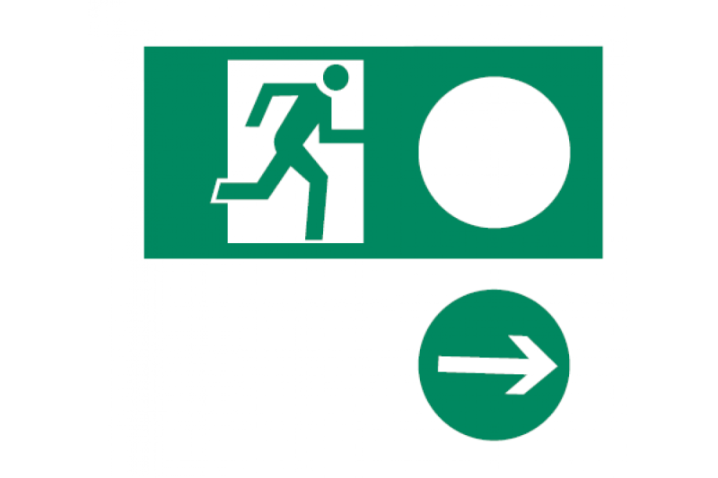 Znak za izhod v sili univerzalen, 150X300 1208963659