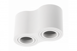 Decor Plafondarmatuur AVEIRO DUO BIS aluminij 160x80x90mm IP20 max 20W*2 okrogel bela. 1208963835