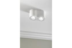 Decor Plafondarmatuur AVEIRO DUO BIS aluminij 160x80x90mm IP20 max 20W*2 okrogel bela. 1208963835