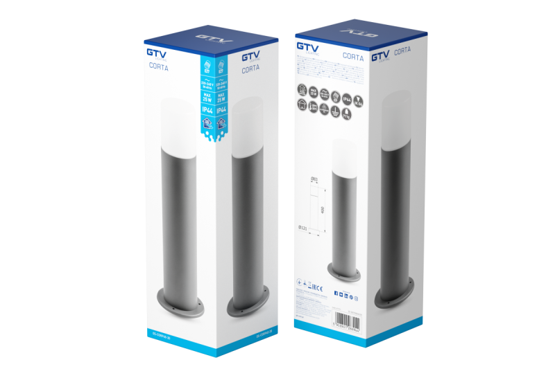 Decor Tuinarmatuur CORTA-P 40 E27 MAX.25W IP44 AC220-240V 50-60Hz steber antracit. 1208963860