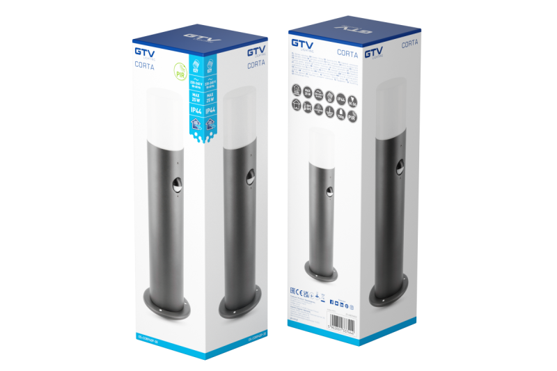 Decor Tuinarmatuur CORTA-P PIR 40 E27 MAX.25W IP44 AC220-240V 50-60Hz steber grafit. 1208963862