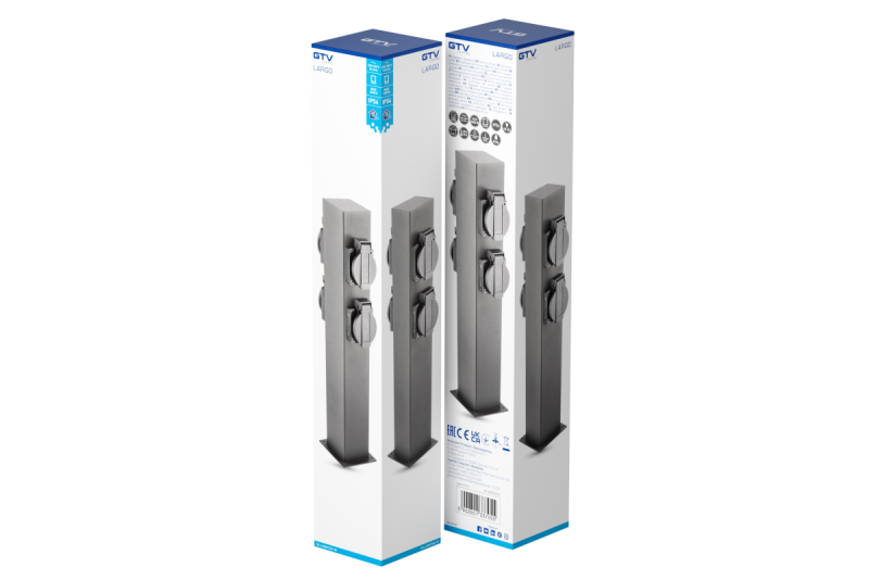 Decor Tuinpaal LARGO-P 36 IP44 AC220-240V 50-60Hz 4*schuko vtičnica max. 3500W steber grafit. 1208963917