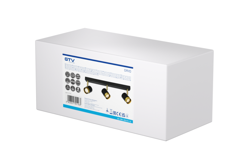 Deco Stropna svetilka ORIO aluminij 43,0x5,5x14,0 IP20 3*GU10 maks. 50W okrogla črna. 1208963967