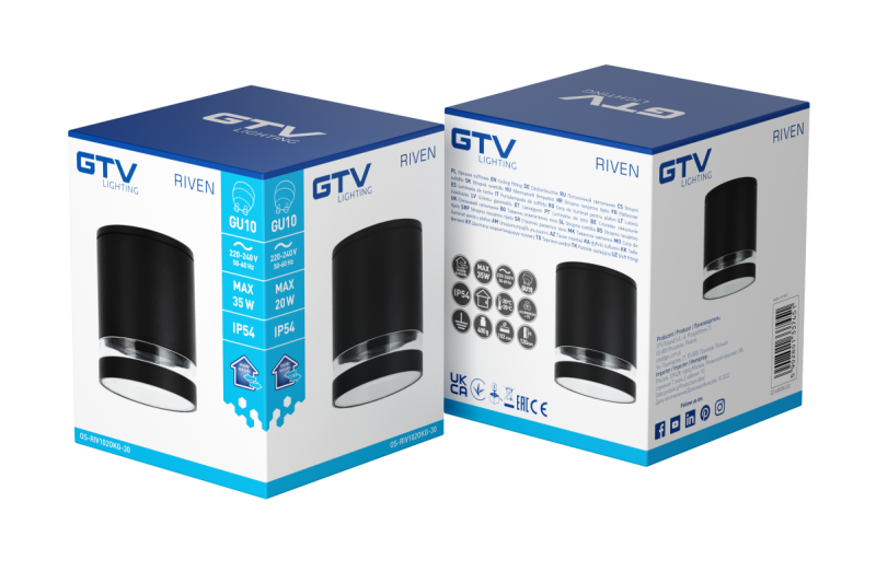 Decor Plafonska Svetilka RIVEN aluminij 102x120 IP54 MAX.35W okrogla grafit. 1208963984