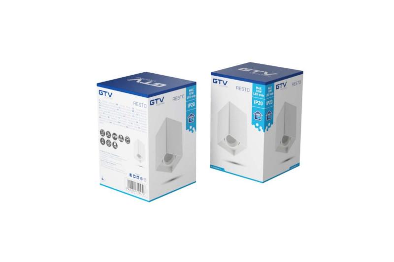 Decor Plafonska svetilka RESTO PC 80x80x125mm IP20 max 20W kvadratna bela. 1208963988