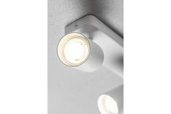 Decor plafondarmatuur SANTO BIS aluminium IP20 max. 20W*2 dubbel rond wit. 1208964000