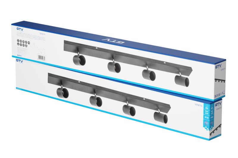 Decor Plafondsvetilka VENETO IP20 max. 20W 4 x GU10 okrogla črna. 1208964042