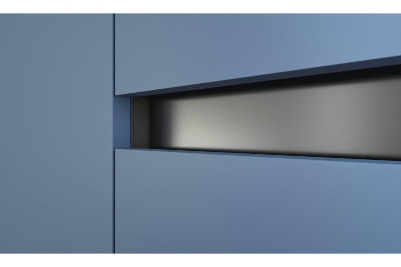 Aluminijasti profil, sistem brez ročaja VELLO z LED funkcijo, C, črn, dolžina 4,10 m 1208964215