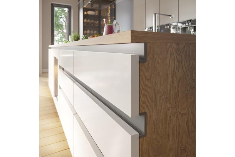 Aluminijasti profil, sistem brez ročajev VELLO z LED funkcijo, L, srebrn, dolžina 3 m 1208964217