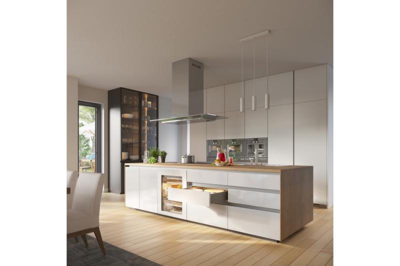 Aluminijasti profil, sistem brez ročajev VELLO z LED funkcijo, L, črna, dolžina 3 m 1208964220