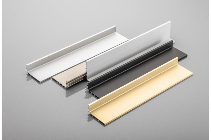 Aluminijasti profil, sistem brez ročajev VELLO z LED funkcijo, L, črna, dolžina 4,10 m 1208964224