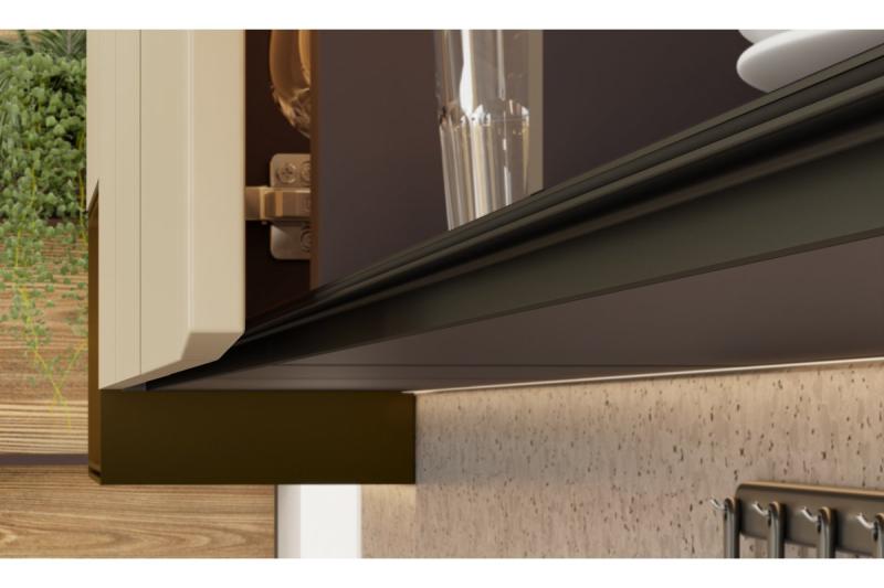 GTV VELLO profil, sistem brez ročajev, ohranjanje, L=3000 mm, 16 mm, Al, črna 1208964236