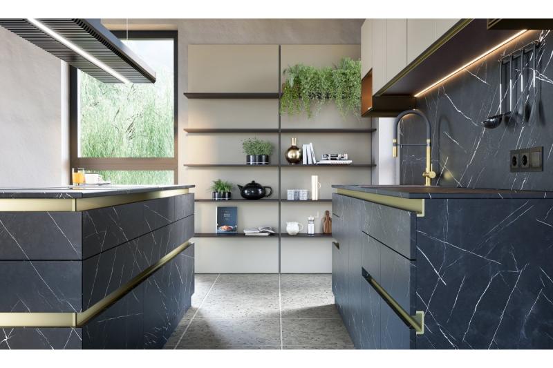 GTV VELLO profil, sistem brez ročajev, venec, L=3000 mm, 16 mm, Al, zlato 1208964237