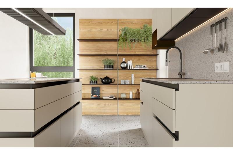 GTV VELLO profil, sistem brez ročajev, ohranjanje, L=3000 mm, 18 mm, Al, črna 1208964240