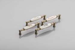 Porcelanski ročaj 728B C=96mm antikna medenina R-roza cvet 1208965696