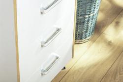 Zamak ročaj MONA C=128 mm krom/bela 1208966128