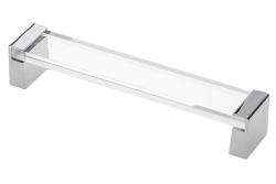 Zamak ročaj OLIVA C=160 mm kromirane noge + prozoren akril 1208966156